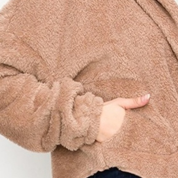 TAN SOOOO SOFT FLEECED HOODIE - Picture 3 of 5